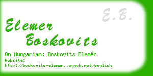 elemer boskovits business card