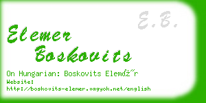 elemer boskovits business card